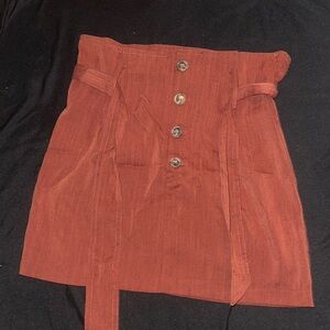 Sky and Sparrow Rust Button-Front Skirt
